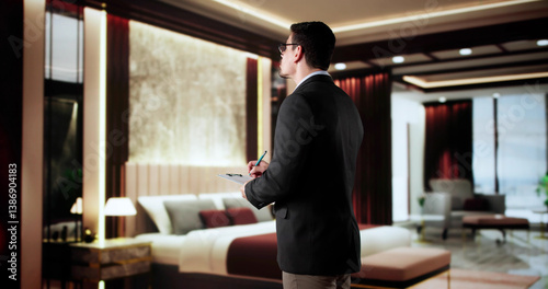 Obraz na płótnie Hotel Manager In The Room w salonie