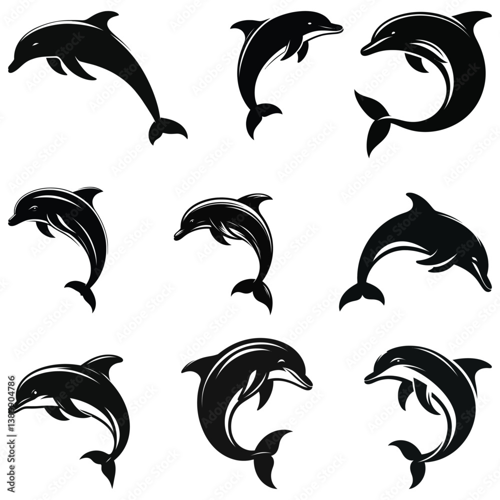 Fototapeta premium set of dolphin vector