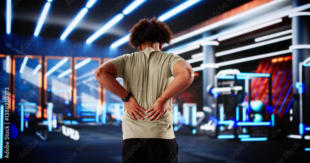 Black man with back pain