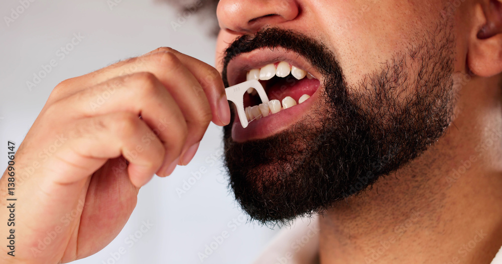 Professional dentist demonstrates proper flossing techniques