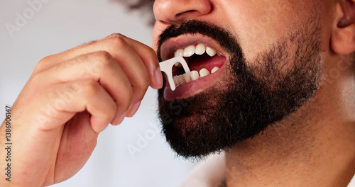Obraz na płótnie Professional dentist demonstrates proper flossing techniques w salonie
