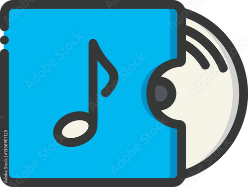 CD Album Filled Line Icon