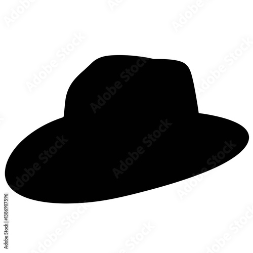 Silhouette of a classic scout hat on white background, design concept