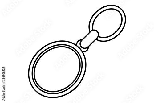 keychain line art template flat icon