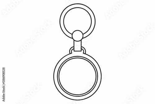 keychain line art template flat icon