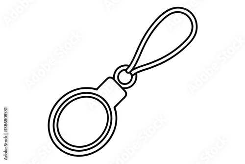 keychain line art template flat icon