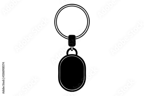 keychain line art template flat icon