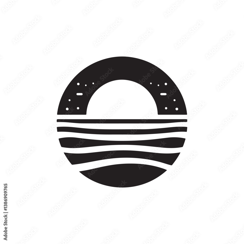 Obraz premium sunset vector silhouette clip art logo illustration