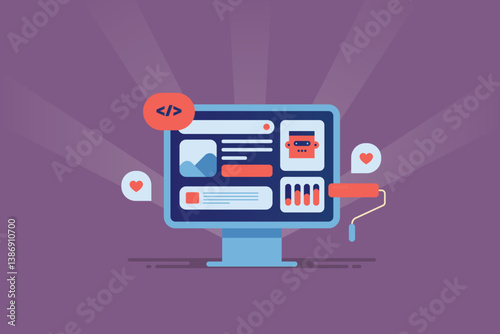 Create responsive website with AI technology, customized and no code concept. Business website launch.