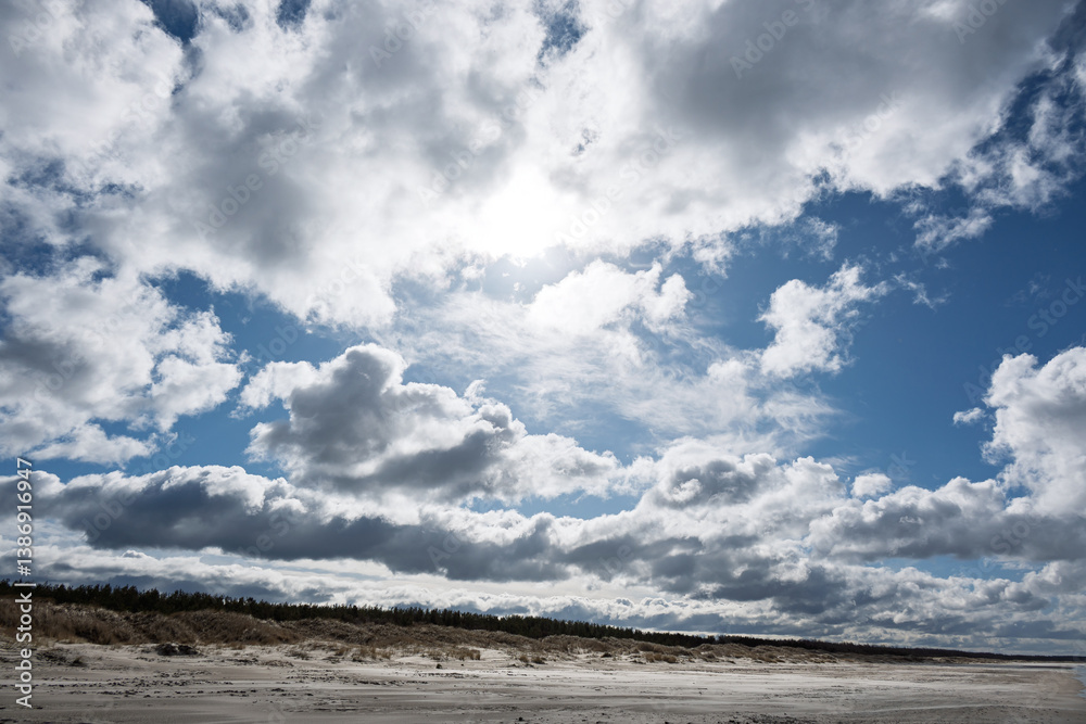 Windy day by Baltic sea, Liepaja, Latvia.