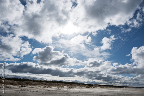 Obraz na płótnie Windy day by Baltic sea, Liepaja, Latvia. w salonie