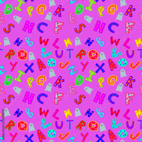 seamless pattern with colorful hearts