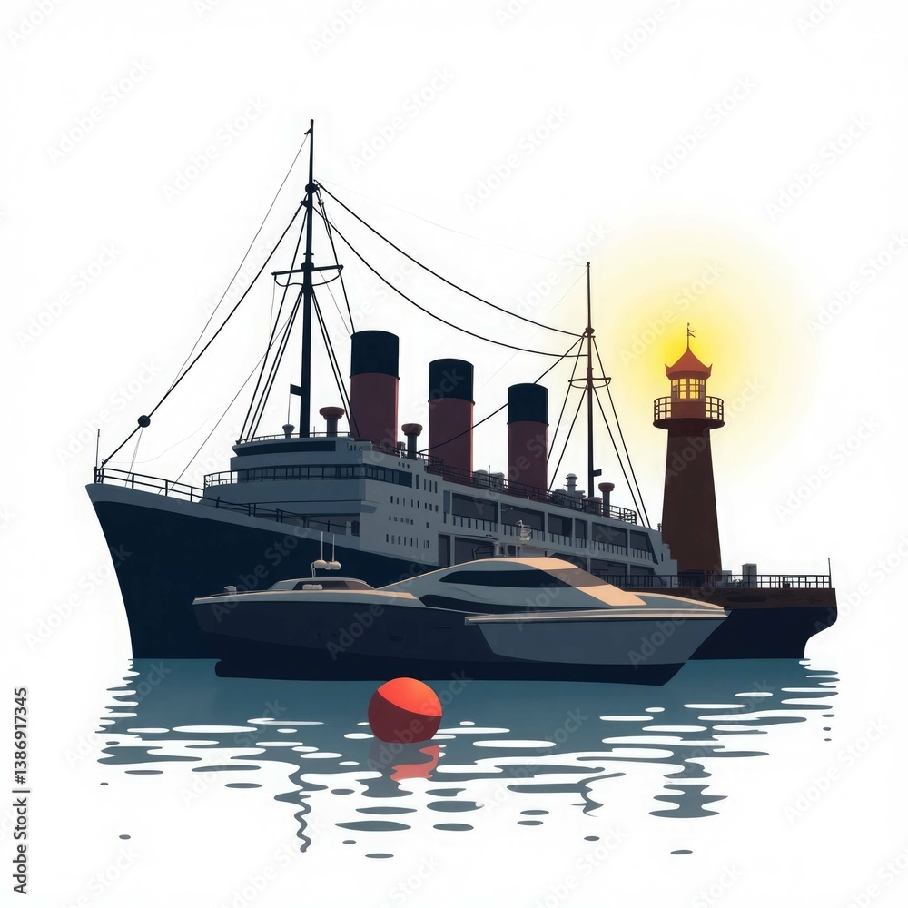Naklejka premium Ships image Set