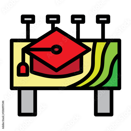 University Banner Vector Filled Icon Design