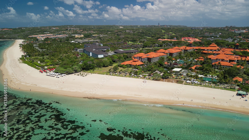 Aerial view of Nusa Dua Beach in Bali