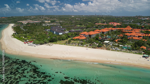 Obraz na płótnie Aerial view of Nusa Dua Beach in Bali w salonie