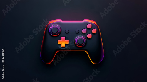 Gaming controller digital realm image art neon environment close-up interactive experience