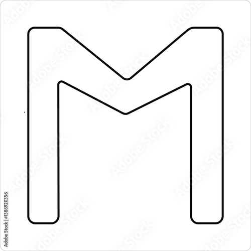 Capital Letter M illustration icon vector