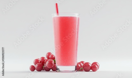 Wallpaper Mural Refreshing red grape smoothie in glass, studio shot Torontodigital.ca
