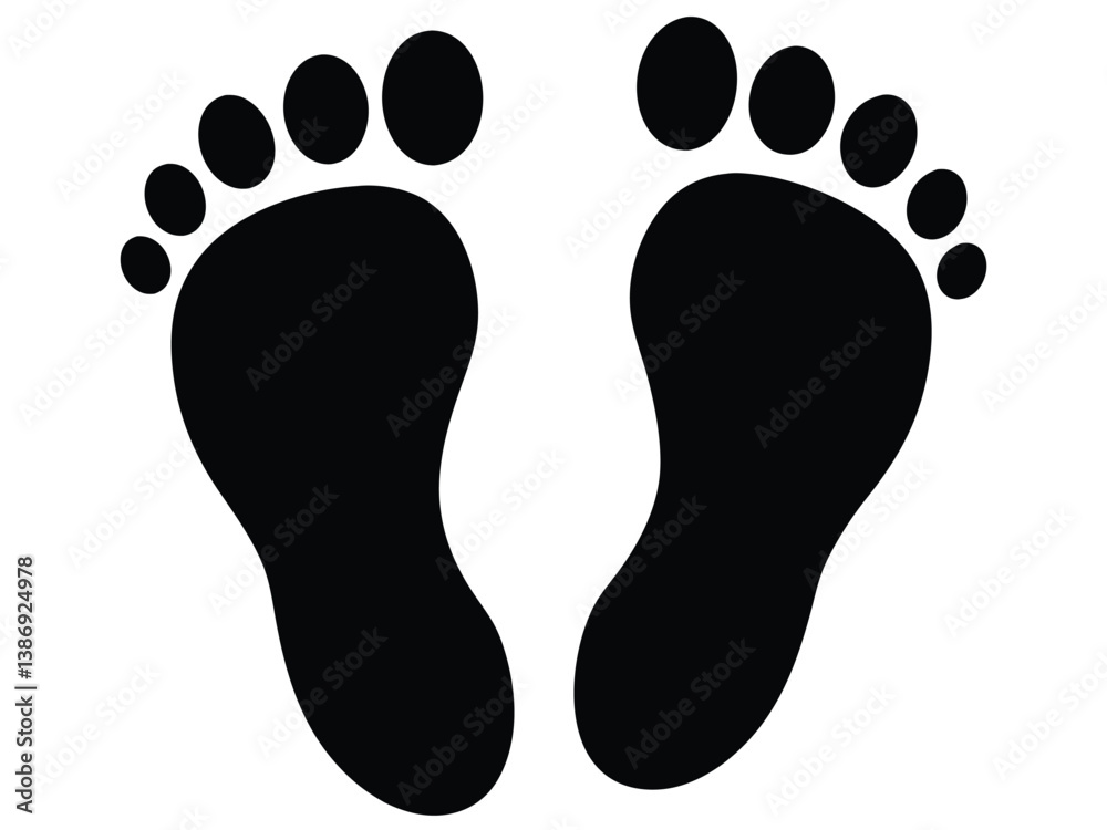Footprint Silhouette Vector, Footprint Silhouette Clipart, Footprint Silhouette Icon Vector. Footprint Silhouette Vector, Footprint Silhouette Clipart, Footprint Silhouette Icon Vector.