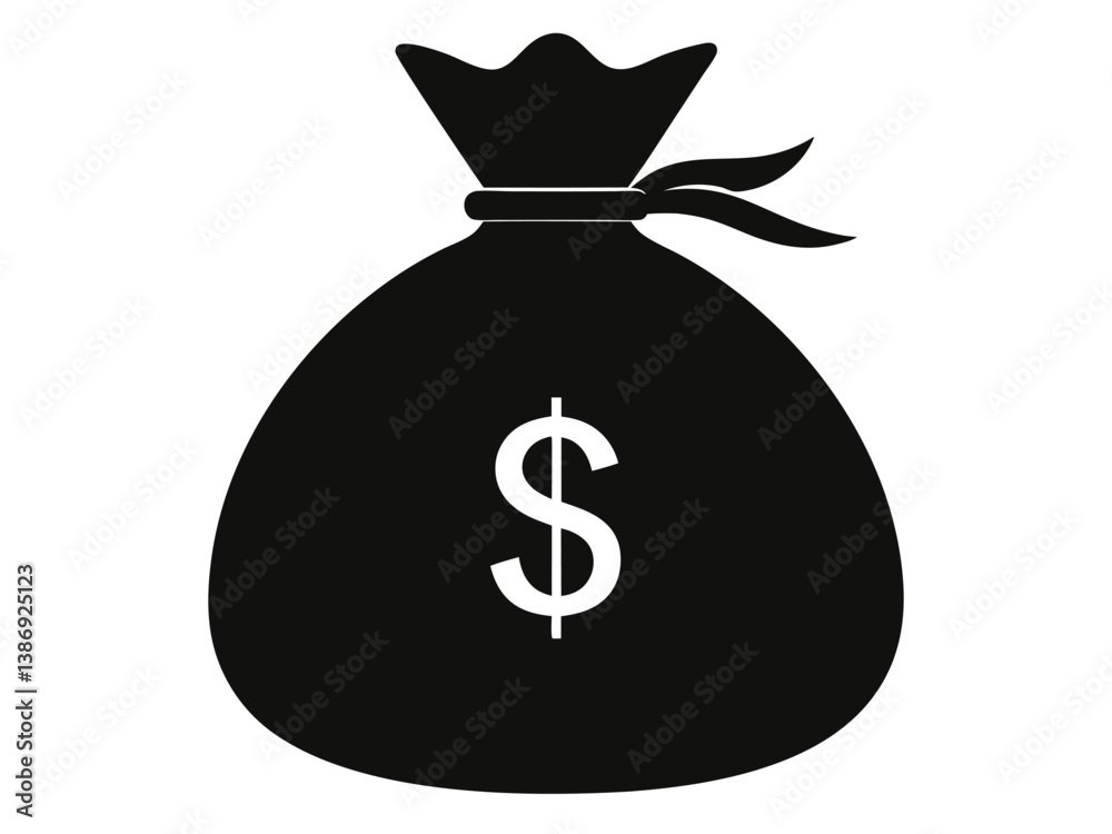 Money Bag Silhouette Vector, Money bag icon, Money Bag Clipart Money Bag Silhouette Vector, Money bag icon, Money Bag Clipart