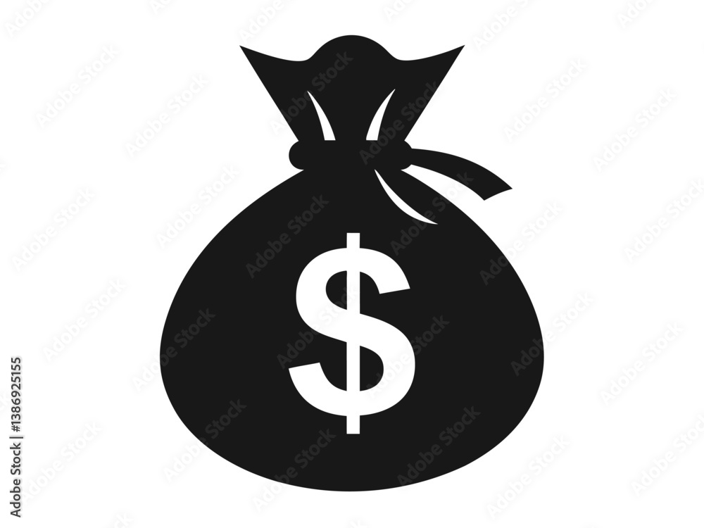 Money Bag Silhouette Vector, Money bag icon, Money Bag Clipart Money Bag Silhouette Vector, Money bag icon, Money Bag Clipart