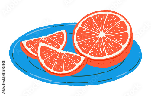 Orange illustration set – Juice, Jam, Fruit Basket and Slices
