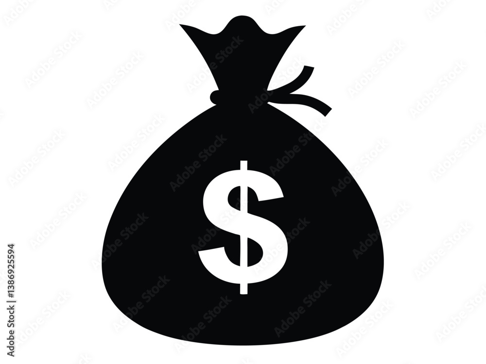 Money Bag Silhouette Vector, Money bag icon, Money Bag Clipart Money Bag Silhouette Vector, Money bag icon, Money Bag Clipart