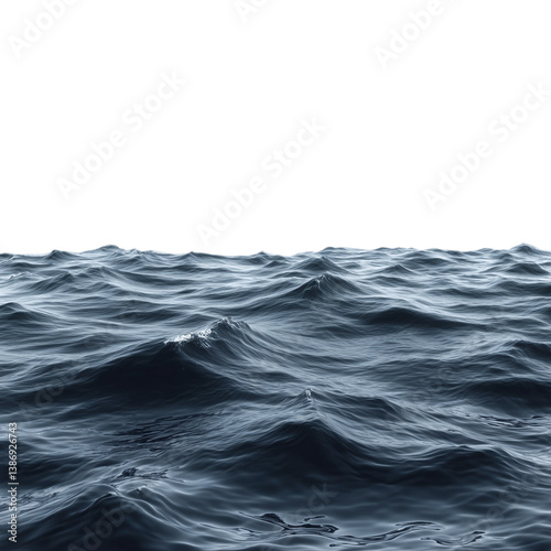 Fototapeta Naklejka Na Ścianę i Meble -  ocean water sea surface with ripples wave png 3d rendering illustration transparent background