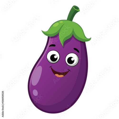 Cartoon eggplant animation with no background