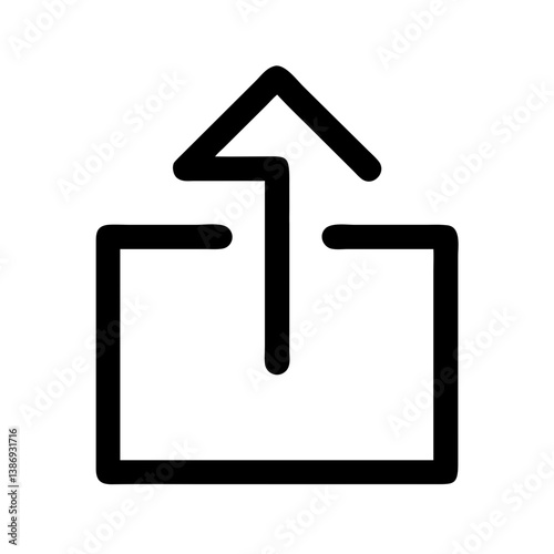 Arrow Up from Box Representing Upload or Share Icon Design