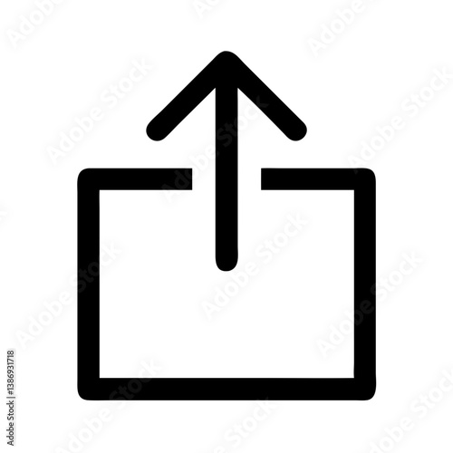Arrow Up from Box Representing Upload or Share Icon Design