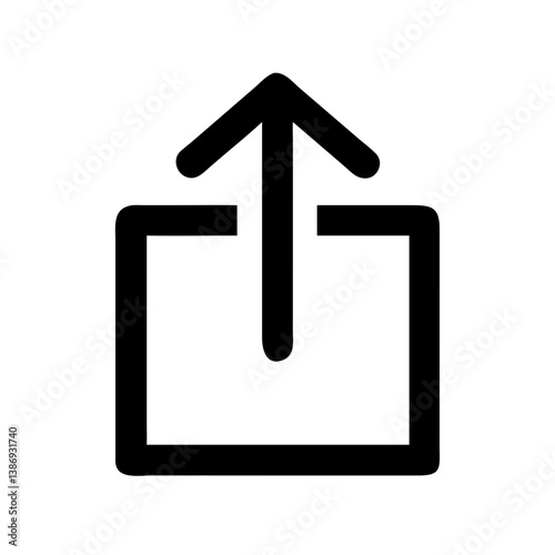 Arrow Up from Box Representing Upload or Share Icon Design