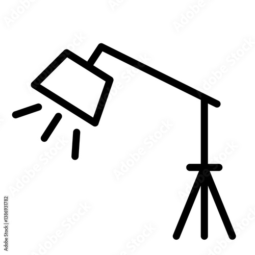 Photography Lighting Setup Vector Line Icon Design