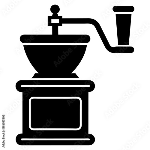 Download Grinder Silhouette Vector Icon with White Background.