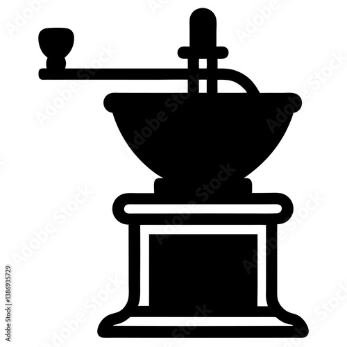 Grinder Silhouette Vector Icon on White Background High-Quality Design.