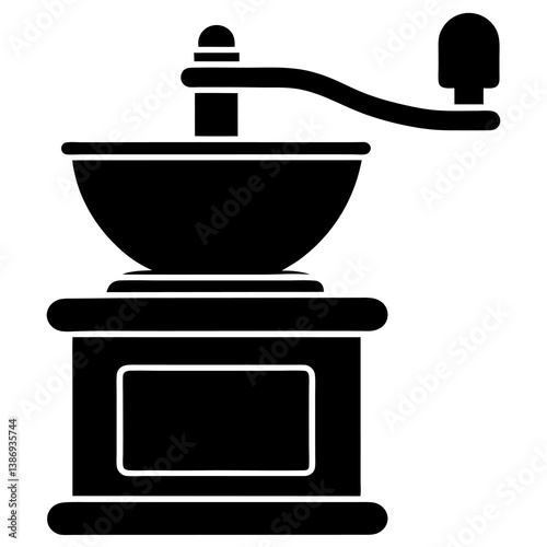 Grinder Icon Silhouette Vector High-Resolution on White Background.