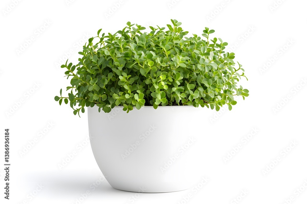 Green plant in a white pot isolated on white background. Green plant in a white pot isolated on white background.