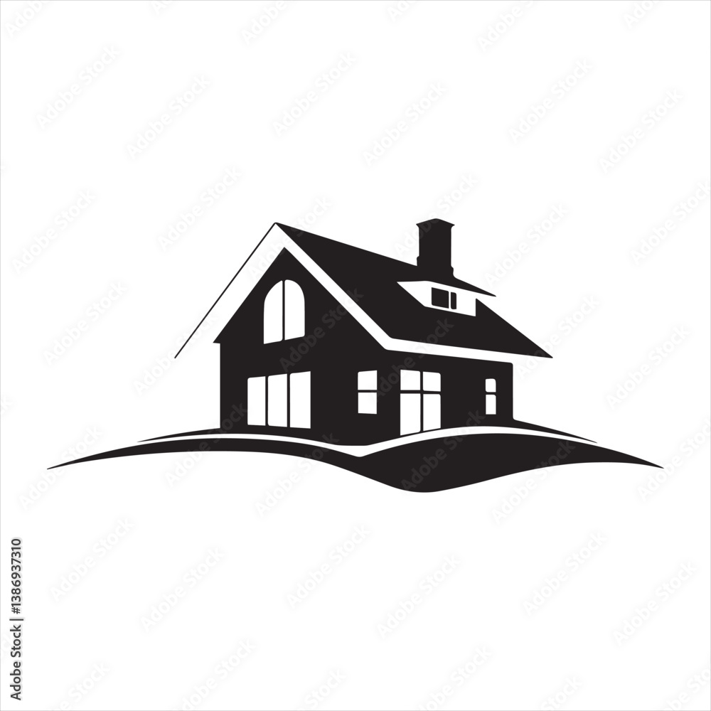 real estate house icon on white background real estate house icon on white background