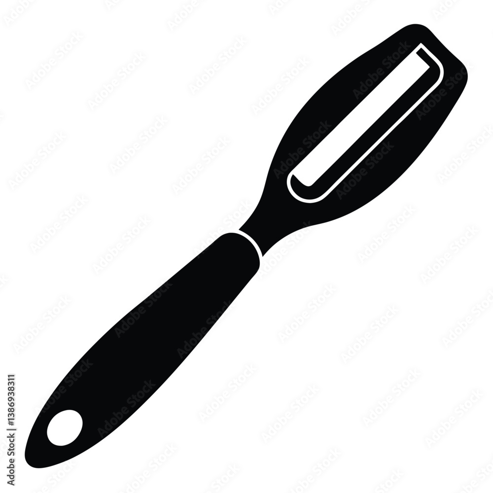 Peeler Vector Illustration – Kitchen Tool for Fruit and Vegetable Skin Removal Peeler Vector Illustration – Kitchen Tool for Fruit and Vegetable Skin Removal