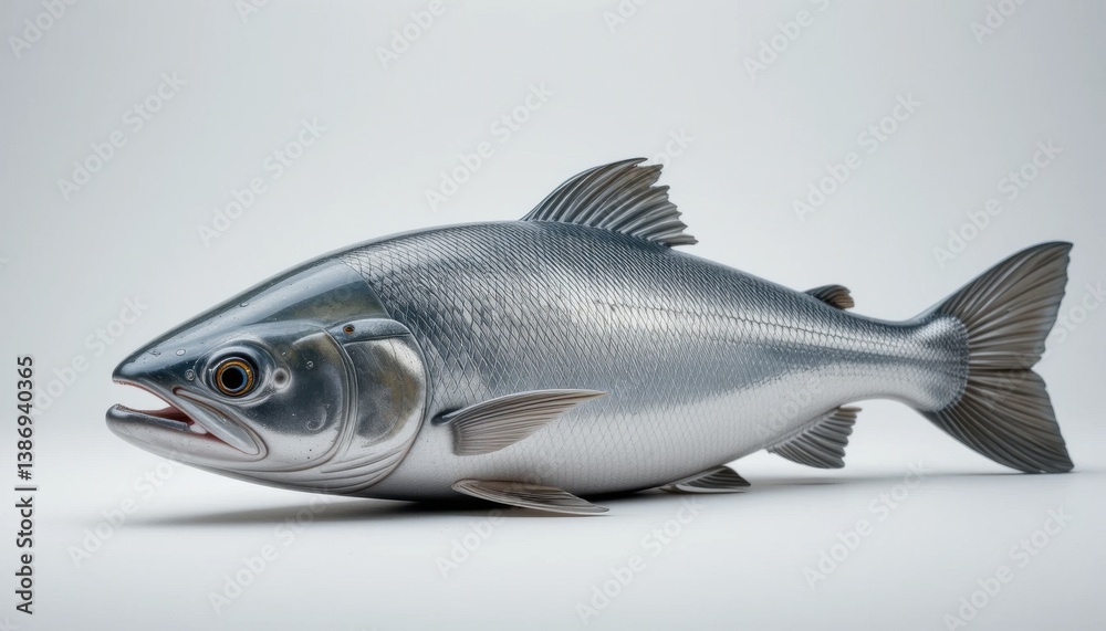 Fototapeta premium Silver Fish Studio Shot Isolated Fresh Seafood Culinary Representation