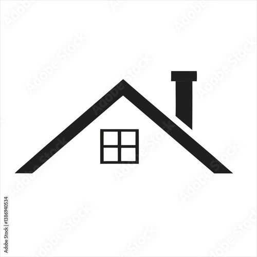 real estate house icon on white background