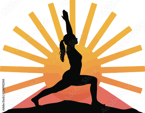 Zen balance E Figure Yoga vector logo illustration