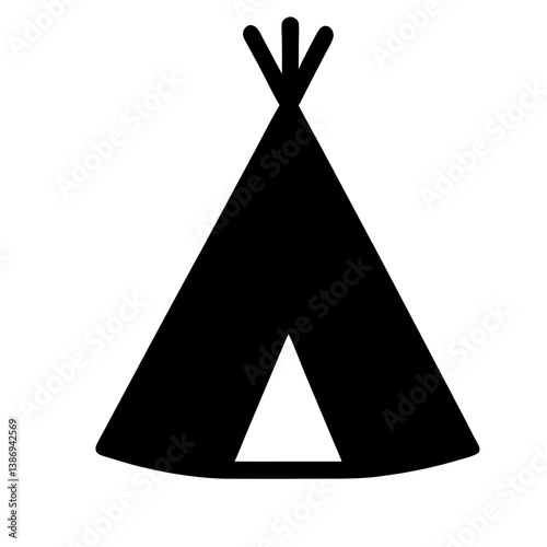 Simple Black And White Tipi Illustration Design Element Symbol Icon