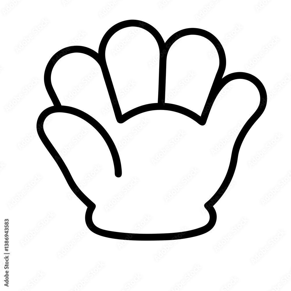 Cartoon Hand Palm Outline Simple Gesture Icon Vector Illustration Design Cartoon Hand Palm Outline Simple Gesture Icon Vector Illustration Design