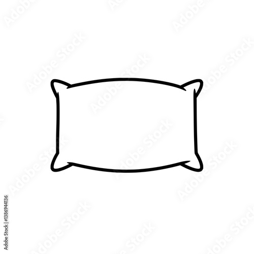 Cozy Comfort: Simple sketch of a plush pillow, perfect for rest.