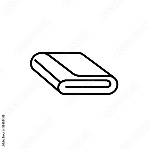 Minimalist Folded Cloth Icon: A clean and elegant, high-angle shot presents a precisely folded cloth or towel against a minimalist backdrop.
