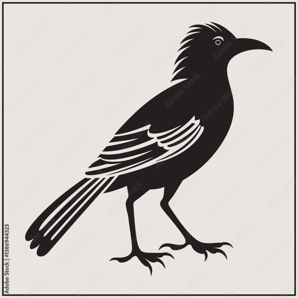 Naklejka premium Running Roadrunner Silhouette