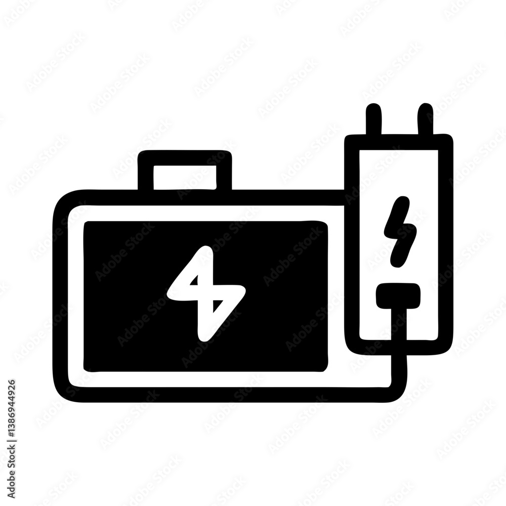 Battery with Bolt Representing Charging or Power Icon Design Battery with Bolt Representing Charging or Power Icon Design