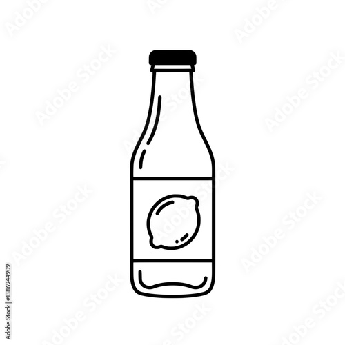 Lemonade Essence: Minimalist linework captures the essence of refreshment, with a crisp silhouette of a chilled beverage, embodying a promise of zesty revitalization.